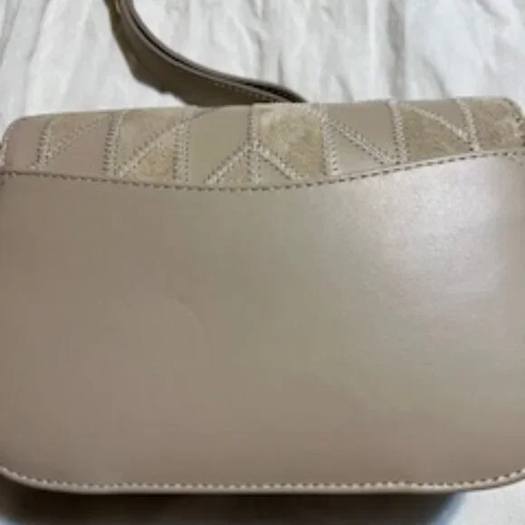 NWT Sezane Milo Classique Mini Beige Patchwork Bag in Leather/Suede - Picture 4 of 10